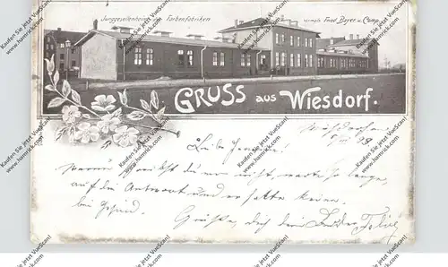 5090 LEVERKUSEN - WIESDORF, Lithographie 1899, Jumggesellenheim der Frbenfabriken Friedr. Bayer u. Comp.
