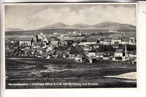 0-3703 ELBINGERODE - BENNECKENSTEIN, Ortsansicht, 1934, kl. Einriss