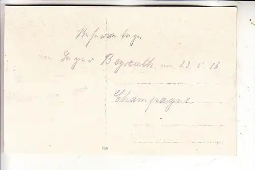 MILITÄR - 1.Weltkrieg, Champagne Lager Bayreuth, 1916, 2 ident. Photo-AK
