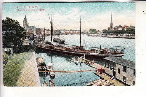 BINNENSCHIFF / River Boat / Bateau - Main, Frankfurt, 1905, Color, Trenkler