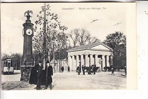 4000 DÜSSELDORF, Ratinger Tor, Strassenbahn - Linie 3, ca. 1900, ungeteilte Rückseite