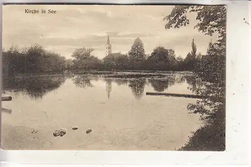 0-8920 NIESKY - SEE, Kirche, Dorfansicht, 1912