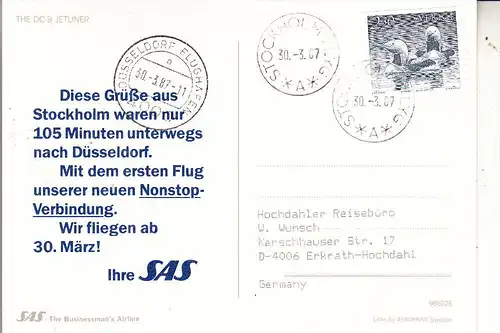 FLUGZEUGE / Airplanes / Avion - DC 9, SAS Erstflug Stockholm - Düsseldorf, 1987