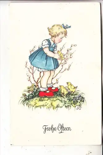 KINDER / Children / Enfants / Bambini / Ninos / Kinderen - Künstler-Karte, Kind mit Küken