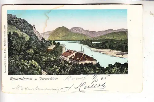 5480 REMAGEN - ROLANDSECK Rheinpanorama Siebengebirge, LUNA-Karte # 2442, 1905, kl. Wasserflecken
