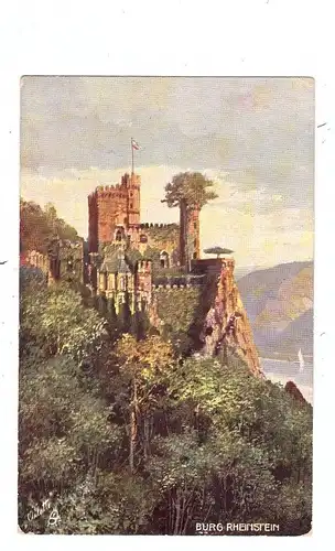 6531 TRECHTINGSHAUSEN, Burg Rheinstein, Künstler-Karte, TUCK-Oilette