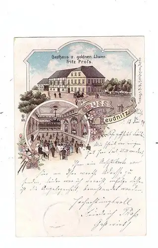 0-6604 MOHLSDORF - REUDNITZ (Greiz), Lithographie 1899, Gasthaus zum goldnen Löwen von Fritz Profs