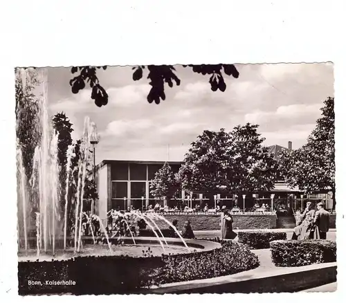 5300 BONN, Kaiserplatz, Gaststätte Kaiserhalle, Springbrunnen, Ende 50er Jahre