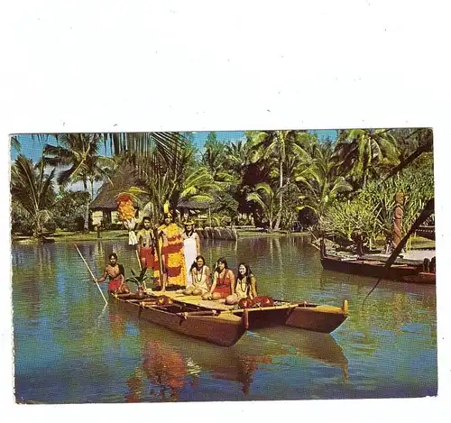 USA - HAWAII, LA'IE, Polynesian Cultural Center, Hawaiian Boat and Costumes