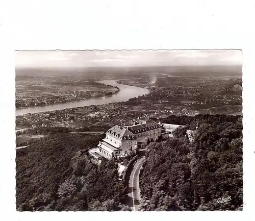 5330 KÖNIGSWINTER, Hotel Petersberg, Luftaufnahme 1965, Blick in das Rheintal