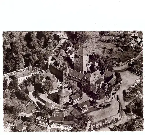 5650 SOLINGEN - BURG, Luftaufnahme Schloß Burg und Umgebung, 60er Jahre