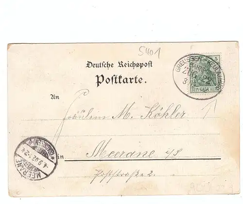 0-5401 WASSERTHALEBEN, Lithographie, Bahnhof, Gemeinde-Gasthaus, Ortsansicht