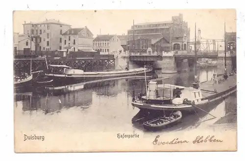 4100 DUISBURG, Hafen, Binnenschiffe / Frachtschiffe, 1906