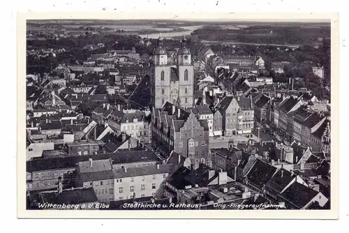0-4600 WITTENBERG / Elbe, Stadtkirche und Umgebung, Luftaufnahme, 1936