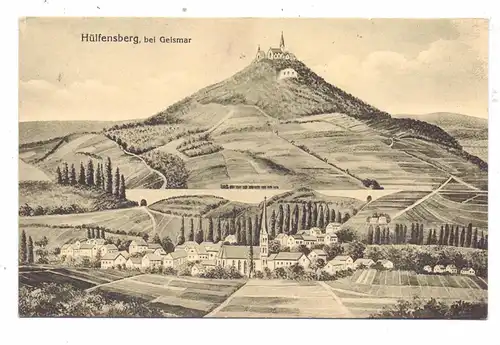 0-5631 GEISMAR / Eichsfeld, Panorama mit Hülfensberg, Künstler-Karte