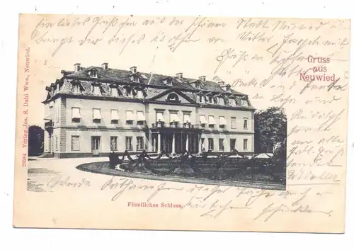 5450 NEUWIED, Fürstsliches Schloss, 1900, Bahnpost: Cöln-Niederlahnstein-Frankfurt