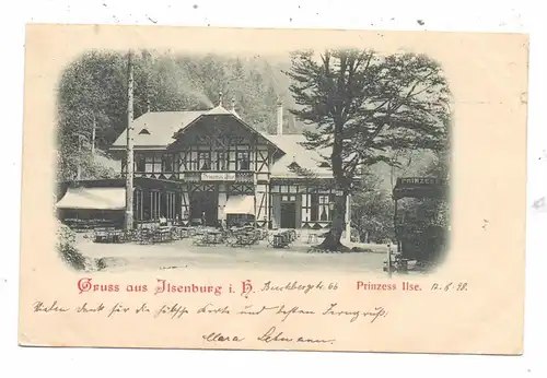 0-3705 ILSENBURG, Hotel "Prinzess Ilse", 1898, nach Friesach / Kärnten befördert