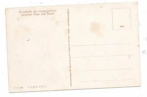 MILITÄR - 1.Weltkrieg, Frankreich, Reliefkarte Kampfgebiet Woevre - Ebene