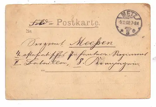 F 57000 METZ, Ludwigsplatz / Place St. Louis, 1900. FELD-Postkarte