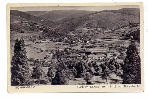 F 67130 SCHIRMECK, Park im Sanatorium, Blick auf Bärenbach