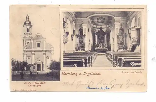 8071 KARLSKRON bei Ingolstadt, Kirche, 1904