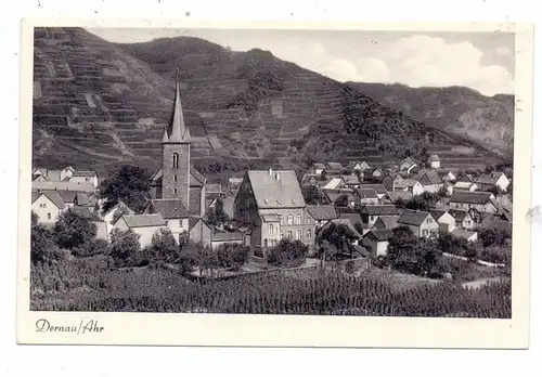 5487 DERNAU, Ortsansicht 1952, Bahnpost  Remagen - Adenau