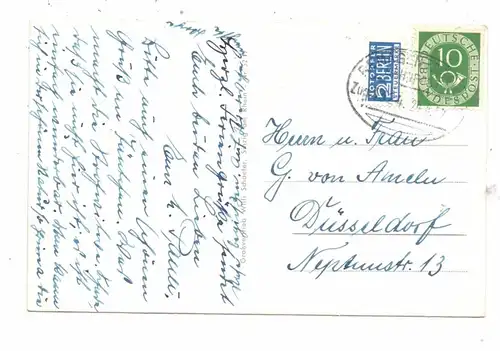 5487 DERNAU, Ortsansicht 1952, Bahnpost  Remagen - Adenau