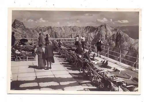 8100 ZUGSPITZE, Liegeterrasse Hotel Schneefernerhaus, 1937