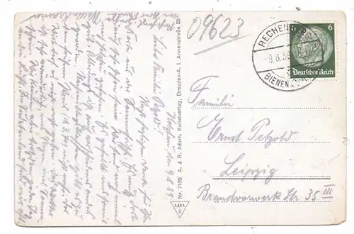 0-9213 RECHENBERG - BIENENMÜHLE - HOLZHAU, Dorfansicht, 1939