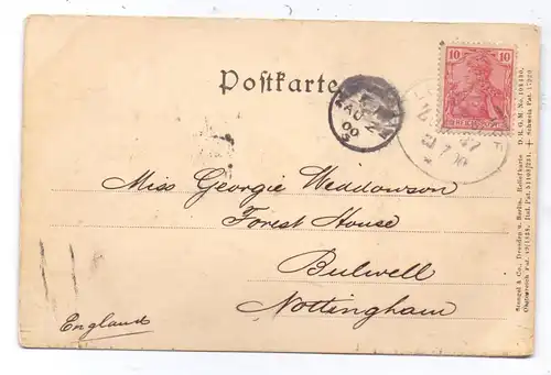 LANDWIRTSCHAFT - Vogtländisches Bauernhaus, geprägt / relief / embossed, 1900