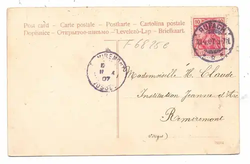 F 68250 ROUFFACH / RUFACH, Kaiserliches Postamt, Ortseingang, Kirche - innen und aussen, 1907