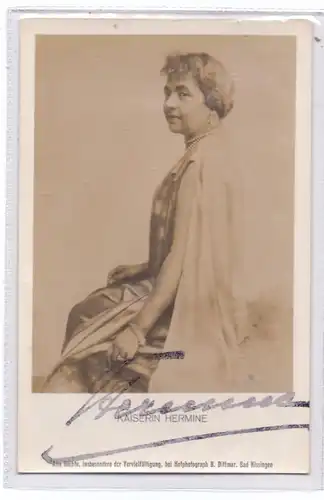 MONARCHIE DEUTSCHLAND, Kaiserin WILHELMINE, Faksimile Unterschrift