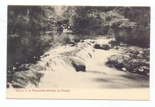 5472 PLAIDT, Gruss von der Rauscher Mühle, ca. 1905, ungeteilte Rückseite