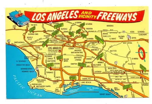 LANDKARTEN / MAPS - LOS ANGELES & Freeways