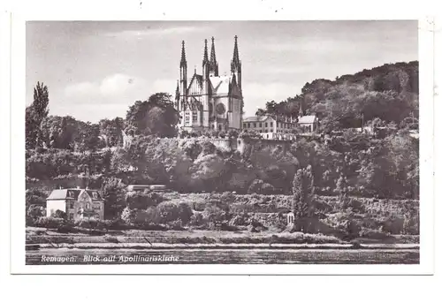 5480 REMAGEN, Blick vom Rhein auf die Apollinariskirche