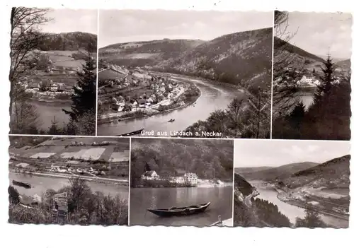 6930 EBERBACH - LINDACH, Mehrbild-AK, Landpoststempel, 1959