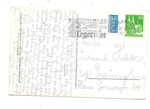 8180 TEGERNSEE, Luftaufnahme, 1951