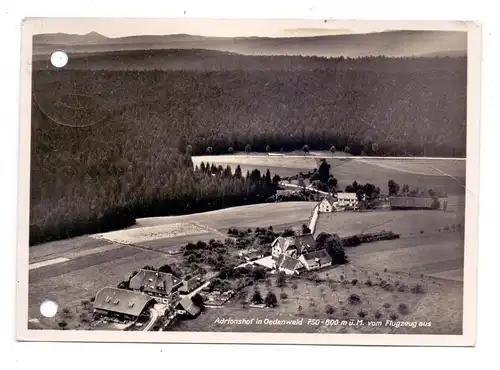 7298 LOSSBURG - ÖDENWALD, Adrionshof, Luftaufnahme, 1939, Landpoststempel, gelocht