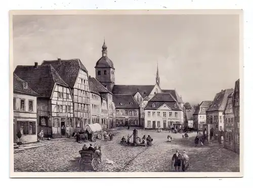 4350 RECKLINGHAUSEN, Historische Ansicht, Marktplatz 1820, Gemälde C. Wolter