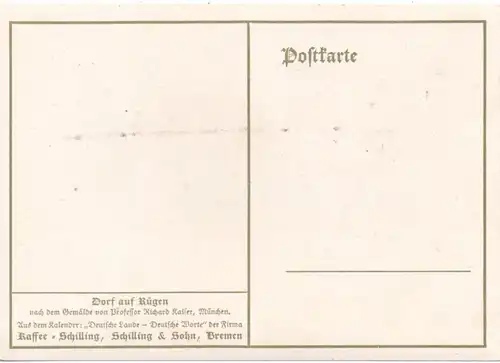 0-23.. RÜGEN, Dorf auf Rügen, Künstler-Karte Prof. Kaiser, München, 30er Jahre