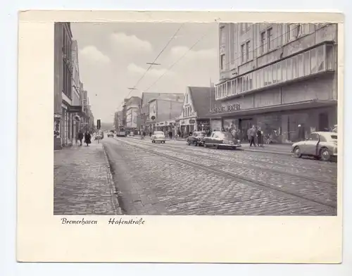 2850 BREMERHAVEN, Hafenstrasse, 50er Jahre, Kaufhaus Merkur, Strassenbahn, Muster-Vorlage, Großformat