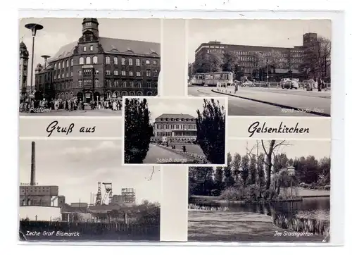 4650 GELSENKIRCHEN, Zeche Graf Bismarck, Postamt, Hans-Sachs-Haus, Stadtpark, Schloß Berge, kl. Eckknick