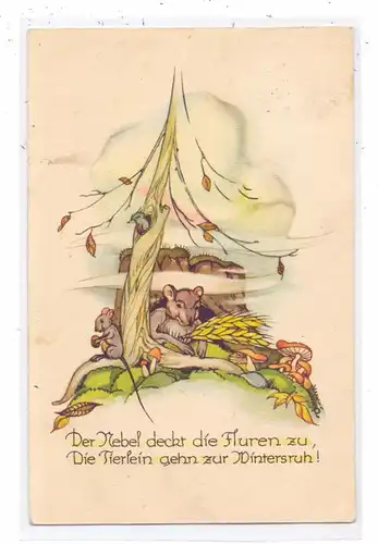 TIERE - MÄUSE / RATTEN  / Mice/Rats / Ratones/Ratas / Souris/Rats / Muizen - Künstler-Karte, 1934