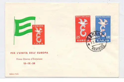 ITALIA, 1958, Unificato 838 - 839, Europa