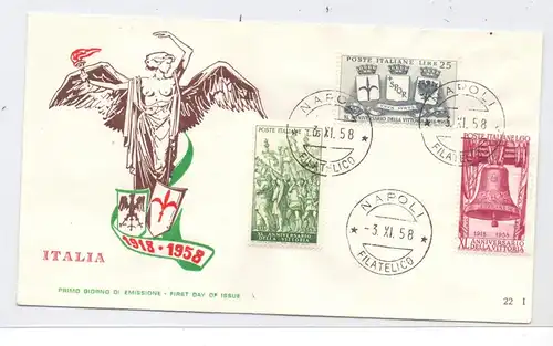 ITALIA, 1958, Unificato 843 - 845, Anniversario premio guerra