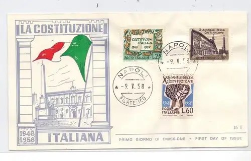 ITALIA, 1958, Unificato 829 - 831, La Costituzione
