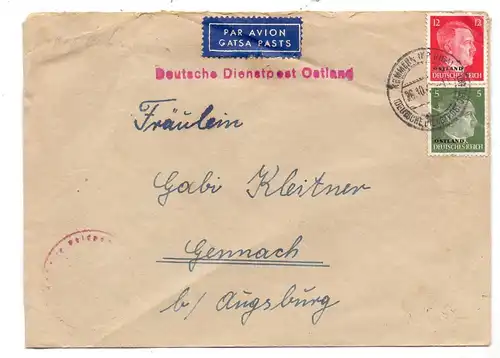 LATVIJA / LETTLAND - Deutsche Dienstpost Osten / Kemmern Kreis Riga, Feldpost No. 13190B (Heeresbaudienststelle)