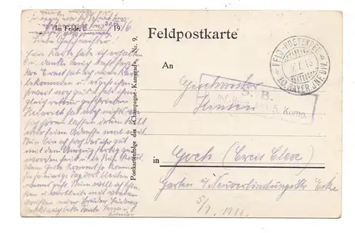 MILITÄR - 1.Weltkrieg, Frankreich / Champagne, Dorfansicht, deutsche Feldpost, 1916