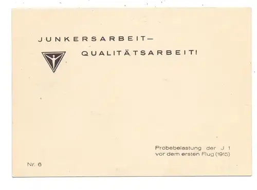 JUNKERS J1, Probebelastung vor dem ersten Flug, 1915