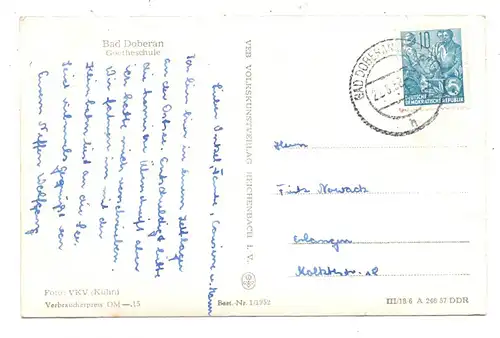 0-2560 BAD DOBERAN, Goetheschule, 1957